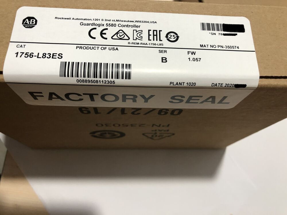 New Allen Bradley 1756-L83ES /B GuardLogix Logix5580 Processor AB 1756-L83ES DHL / UPS / FedEx