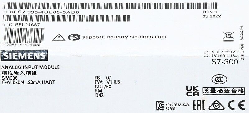 Siemens Simatic S7 SM 336 6ES7336-4GE00-0AB0 6ES7 336-4GE00-0AB0 New sealed