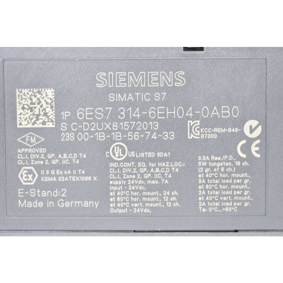 6ES7314-6EH04-0AB0 SIEMENS SIMATIC S7-300 CPU 314C-2PN/DP BrandNew!Spot Goods Fedex / DHL
