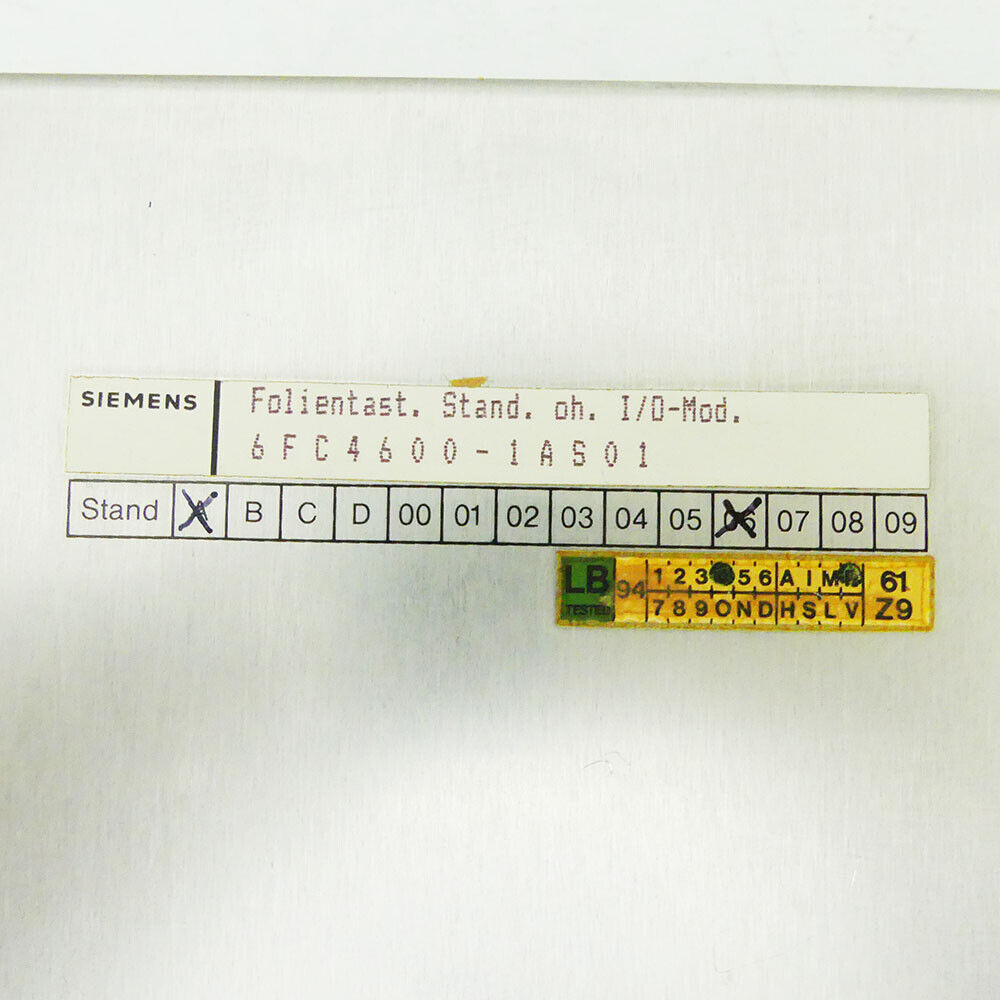 SIEMENS SINUMERIK 6FC4600-0AS01 6FC4 600-0AS01 OPERATING KEYBOARD Verse: A06 UPS / Fedex / DHL