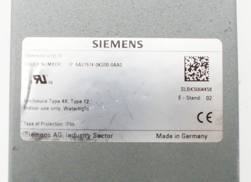 SIEMENS 6AV7674-0KG00-0AA0 6AV7 674-0KG00-0AA0 Extension Unit FS: 02 -unused-- UPS / Fedex / DHL
