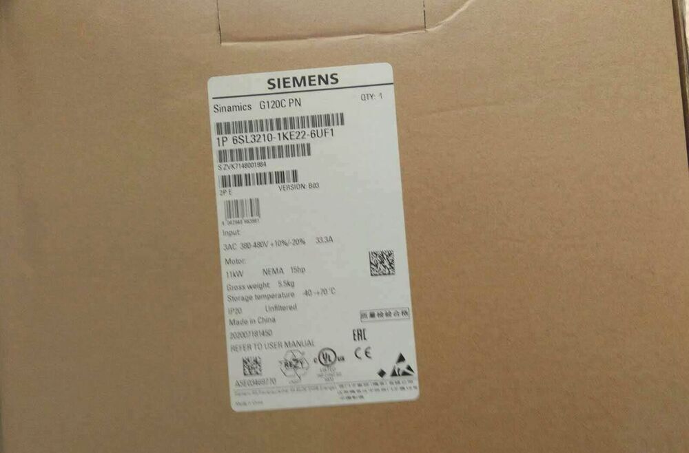 NEW SIEMENS 6SL3210-1KE22-6UF1 G120C Drive Converter 33.3A 11kW 15Hp DHL / UPS / FedEx