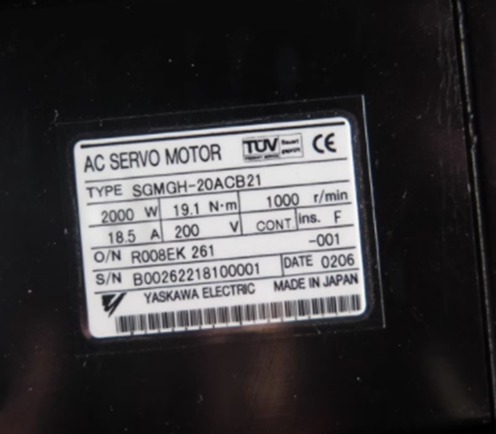 NEW YASKAWA SGMGH-20ACB21 AC Servo Motor UPS / Fedex / DHL