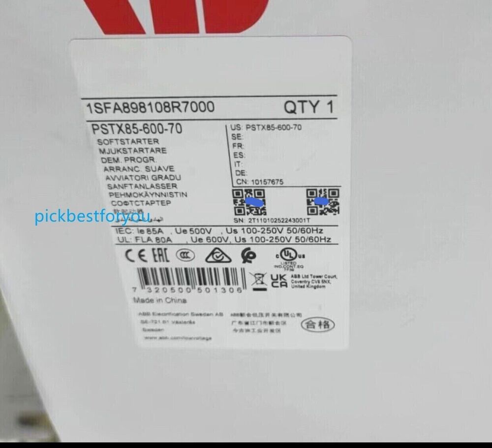 1PC PSTX85-600-70 ABB soft starter Brand New Via DHL or FedEX
