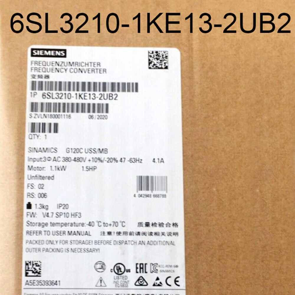 New Siemens 6SL3210-1KE13-2UB2 6SL32101KE132UB2 G120C RATED POWER 1,1KW