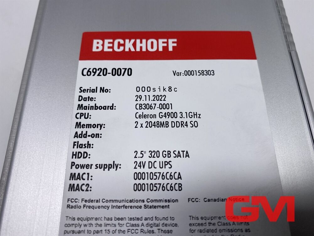 Beckhoff Schaltschrank-Industrie PC C6920-0070 Cabinet Industrial PC C6920 0070