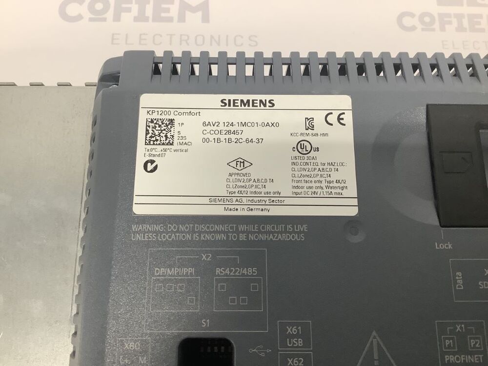 New Siemens 6AV2124-1MC01-0AX0 6AV21241MC010AX0 SIMATIC KP1200 Comfort Panel