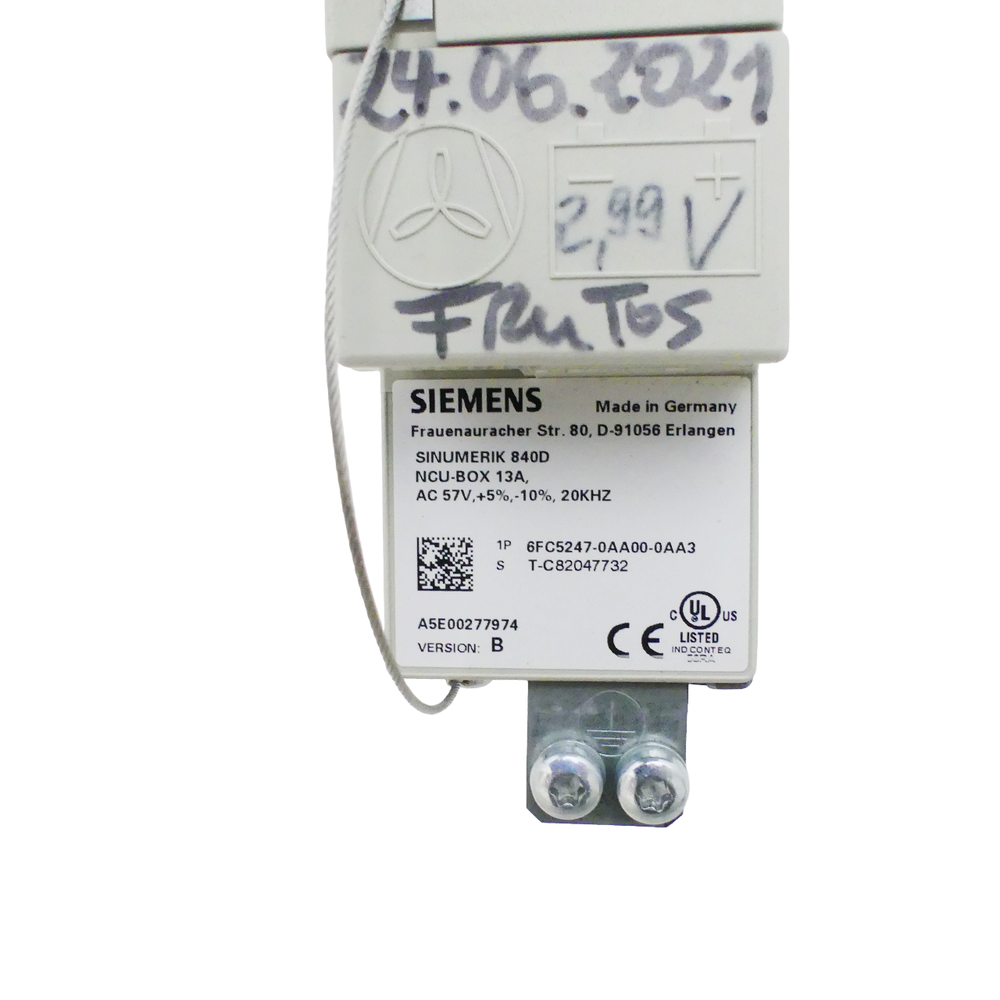 SIEMENS SINUMERIK 840D 6FC5247-0AA00-0AA3 6FC5 247-0AA00-0AA3 Vers: B -unused-- UPS / Fedex / DHL