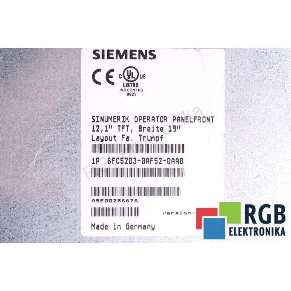 New Siemens 6FC5 203-0AF52-0AA0 6FC5203-0AF52-0AA0 SINUMERIK operator panel