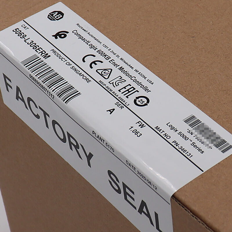 2023 New AB Allen-Bradley 5069-L306ERM /A CompactLogix 600KB Factory Sealed US DHL / UPS / FedEx