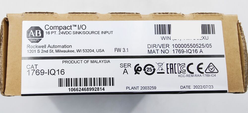 NEW Sealed Allen-Bradley 1769-IQ16 SER/A CompactLogix 16 Pt 24VDC D/I Module DHL / UPS / FedEx