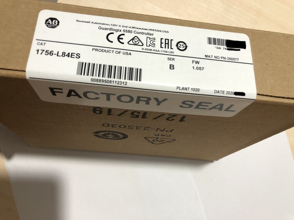 2023 New Sealed Allen Bradley 1756-L84ES Series B GuardLogix 5580 Controller DHL / UPS / FedEx