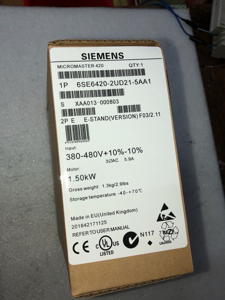 1PC Siemens 6SE6420-2UD21-5AA1 New In Box 6SE64202UD215AA1 Expedited Shipping DHL / UPS / FedEx