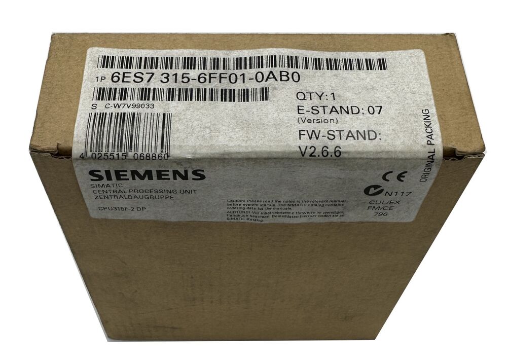 Siemens Simatic S7 CPU -6ES7315-6FF01-0AB0 / 6ES7 315-6FF01-0AB0 -NEW