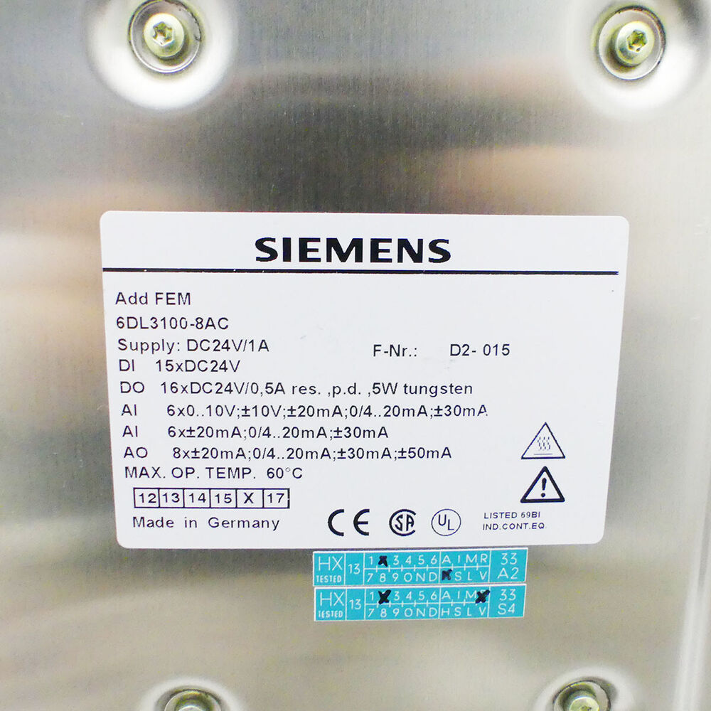 SIEMENS 6DL3100-8AC 6DL3 100-8AC ADDFEM Vers. 16 - Unused -- UPS / Fedex / DHL