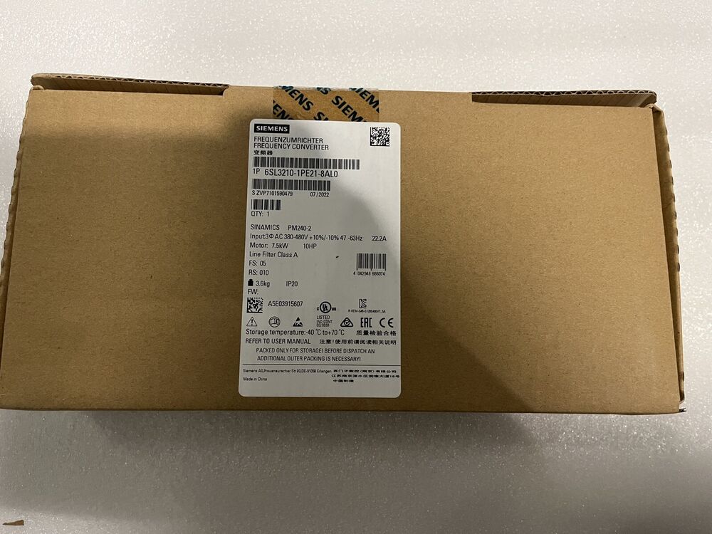Siemens SINAMICS PM240-2 6SL3210-1PE21-8AL0 Sealed New Fast Shipping UPS / Fedex / DHL