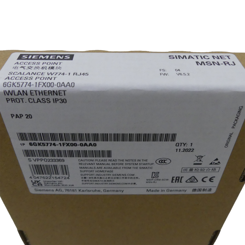 SIEMENS SCALANCE W774-1 RJ45 6GK5774-1FX00-0AA0 6GK57741FX000AA FS:04 -sealed-- UPS / Fedex / DHL