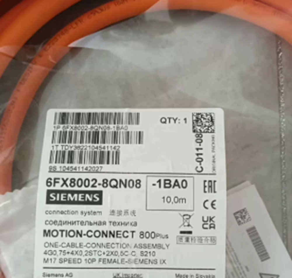 NEW SIEMENS 6FX8002-8QN08-1BA0 Servo Power Cable Free Expedited Shipping DHL / UPS / FedEx