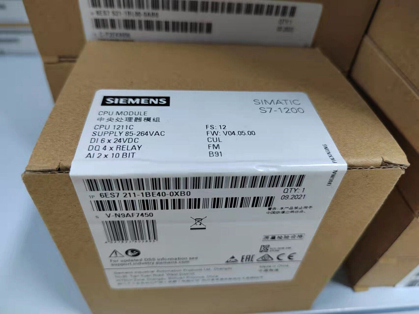 NEW SIEMENS 6ES7 211-1BE40-0XB0 CPU MODULE 6ES72111BE400XB0 EXPEDITED SHIPPING DHL / UPS / FedEx