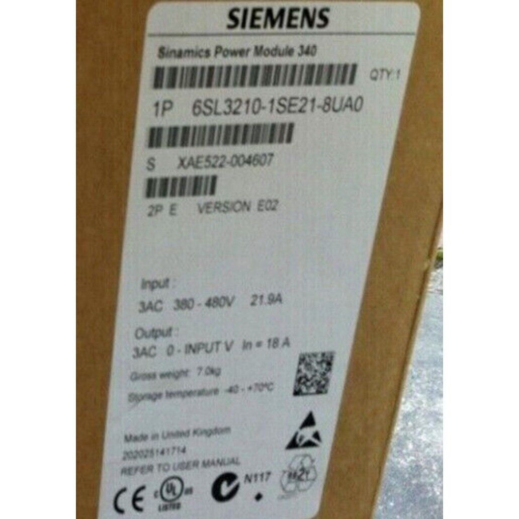 New Siemens 6SL3 210-1SE21-8UA0 6SL3210-1SE21-8UA0 converter Power Module PM340