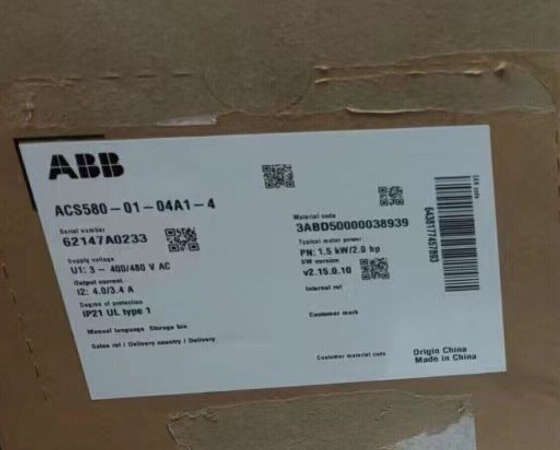 ACS580-01-04A1-4 brand new ABB Frequency converters ,ACS5800104A14,fast shipping