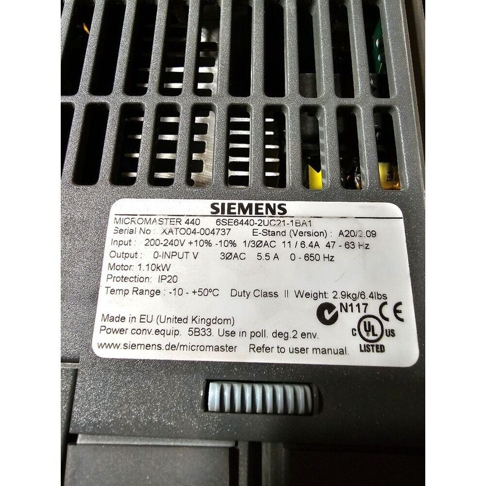New Siemens 6SE6440-2UC21-1BA1 6SE64402UC211BA1 MICROMASTER440 without filter