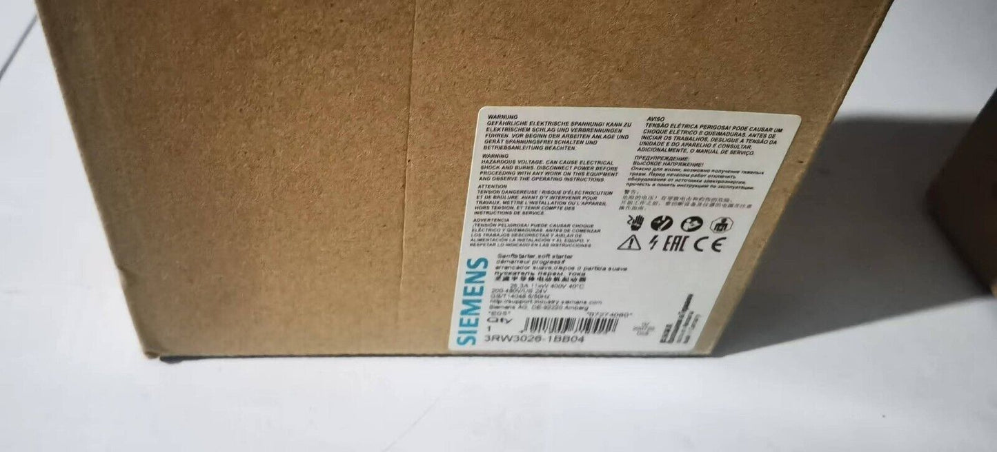 NEW SIEMENS 3RW3026-1BB04 SOFT STARTER 3RW30261BB04 EXPEDITED SHIPPING DHL / UPS / FedEx