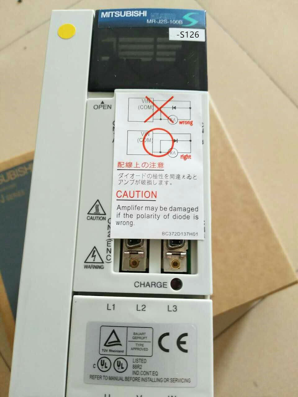 1PC MITSUBISHI AC SERVO DRIVER MR-J2S-100B-S126 NEW FREE EXPEDITED SHIPPING DHL / UPS / FedEx