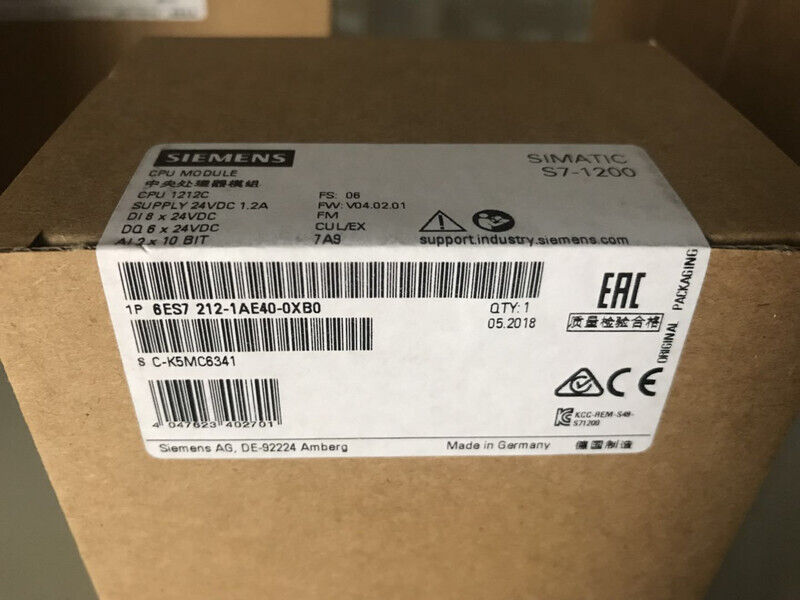 NEW SIEMENS 6ES7 212-1AE40-0XB0 CPU MODULE 6ES72121AE400XB0 EXPEDITED SHIPPING DHL / UPS / FedEx