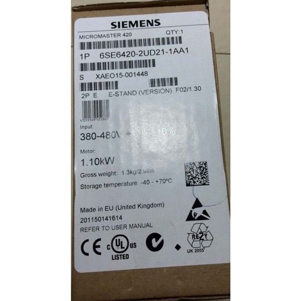 New Siemens 6SE6 420-2UD21-1AA1 6SE6420-2UD21-1AA1 MICROMASTER420 without filter