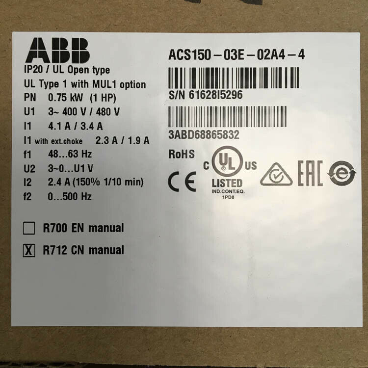 ABB Inverter ACS150-03E-02A4-4 NEW FREE EXPEDITED SHIPPING