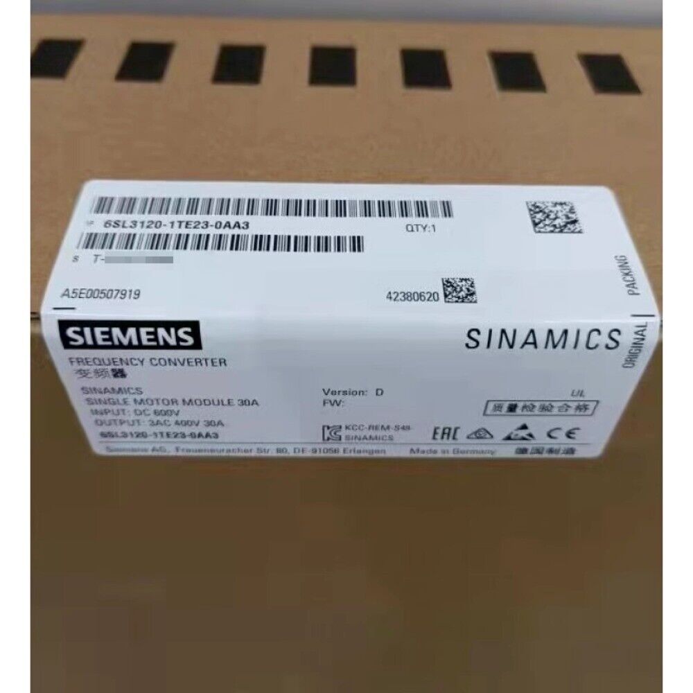 New Siemens S120 Single Motor Module 6SL3 120-1TE23-0AA3 6SL3120-1TE23-0AA3