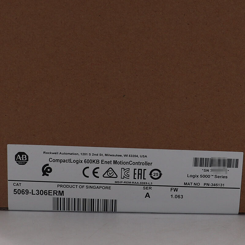 2023 New AB Allen-Bradley 5069-L306ERM /A CompactLogix 600KB Factory Sealed US DHL / UPS / FedEx