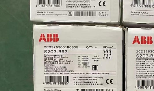 ABB PLC S203-B63 WITH ONE YEAR WARRANTY FAST SHIPPING 1PCS NIB