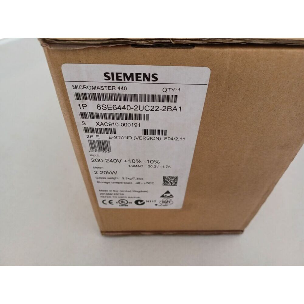 New Siemens 6SE6440-2UC22-2BA1 6SE64402UC222BA1 MICROMASTER440 without filter