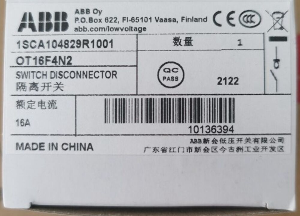 NEW ABB OT16F4N2 Disconnect Switch 16A DHL / UPS / FedEx