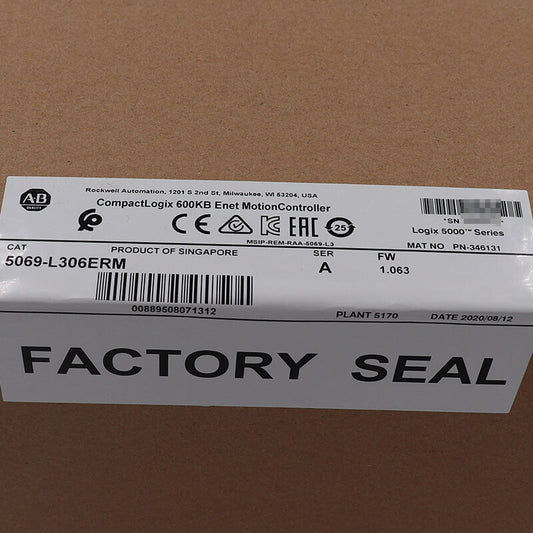 2023 New AB Allen-Bradley 5069-L306ERM /A CompactLogix 600KB Factory Sealed US DHL / UPS / FedEx