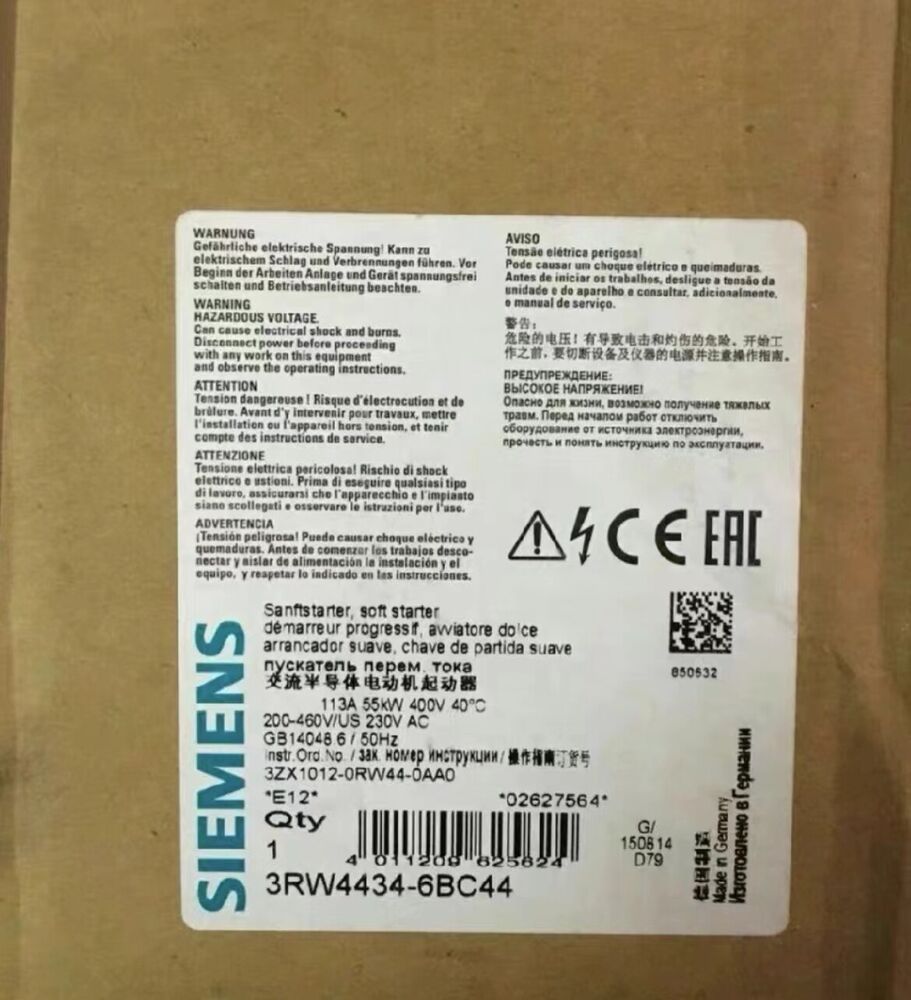 New Sealed Siemens 3RW4434-6BC44 Free Shipping Siemens 3RW4 434-6BC44 UPS / DHL / Fedex
