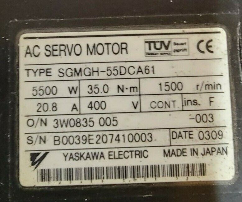 1PC New Yaskawa SGMGH-55DCA61 Servo Motor Expedited Shipping SGMGH55DCA61
