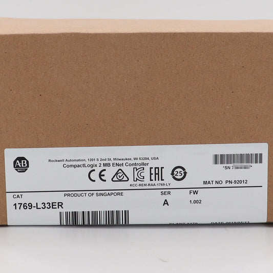 New Sealed Allen-Bradley 1769-L33ER CompactLogix ENet Controller AB 1769L33ER US DHL / UPS / FedEx