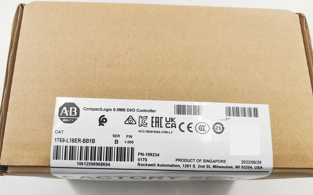 Allen-Bradley 1769-L18ER-BB1B CompactLogix 0.5MB DI/O Controller 1769L18ERBB1B DHL / UPS / FedEx