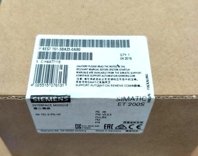 SIEMENS NEW 6ES7151-3BA23-0AB0 6ES7 151-3BA23-0AB0 PLC Interface Module 2 DHL / UPS / FedEx