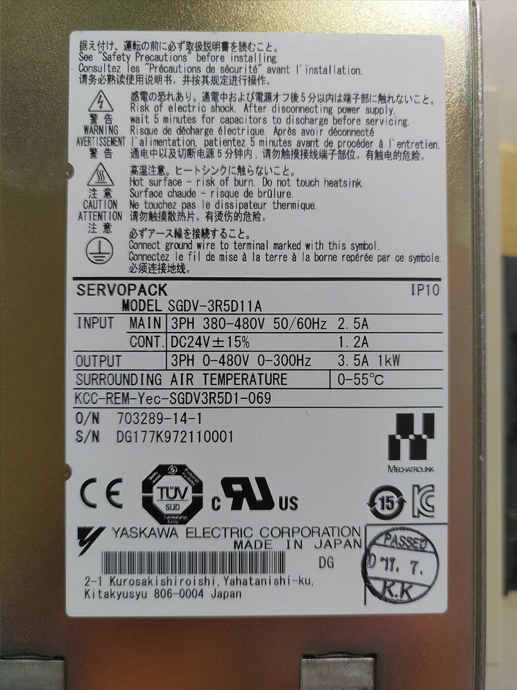 YASKAWA AC SERVO DRIVER SGDV-3R5D11A SGDV3R5D11A NEW FREE EXPEDITED SHIPPING DHL / UPS / FedEx