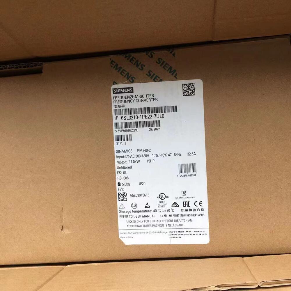 New Siemens 6SL3 210-1PE22-7UL0 6SL3210-1PE22-7UL0 SINAMICS PM240-2 Unfiltered