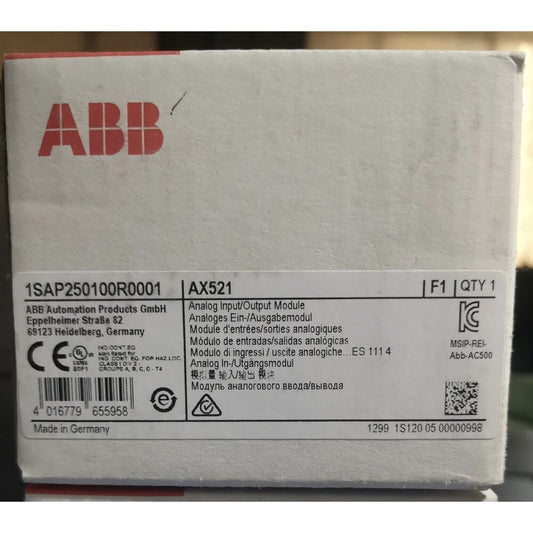 One ABB 1SAP250100R0001 AX521 Analog Input Module New In Box Expedited Shipping