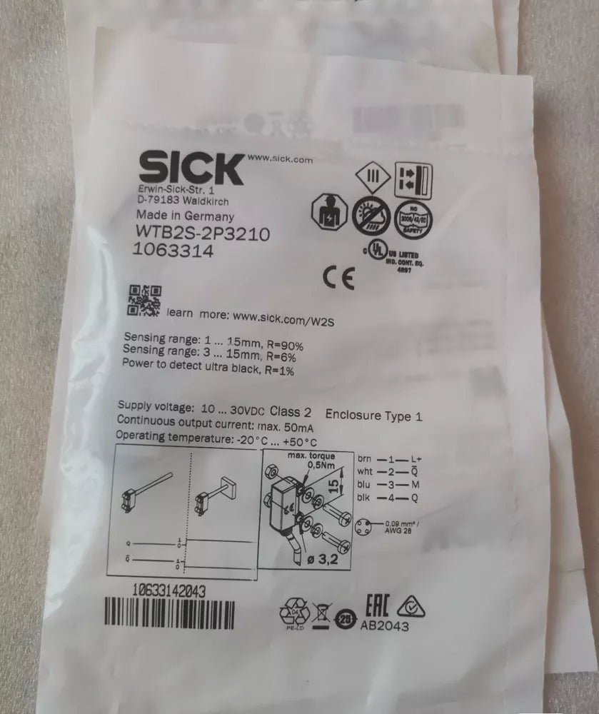 1PC New SICK WTB2S-2P3210 Photoelectric Sensor WTB2S2P3210 DHL / UPS / FedEx