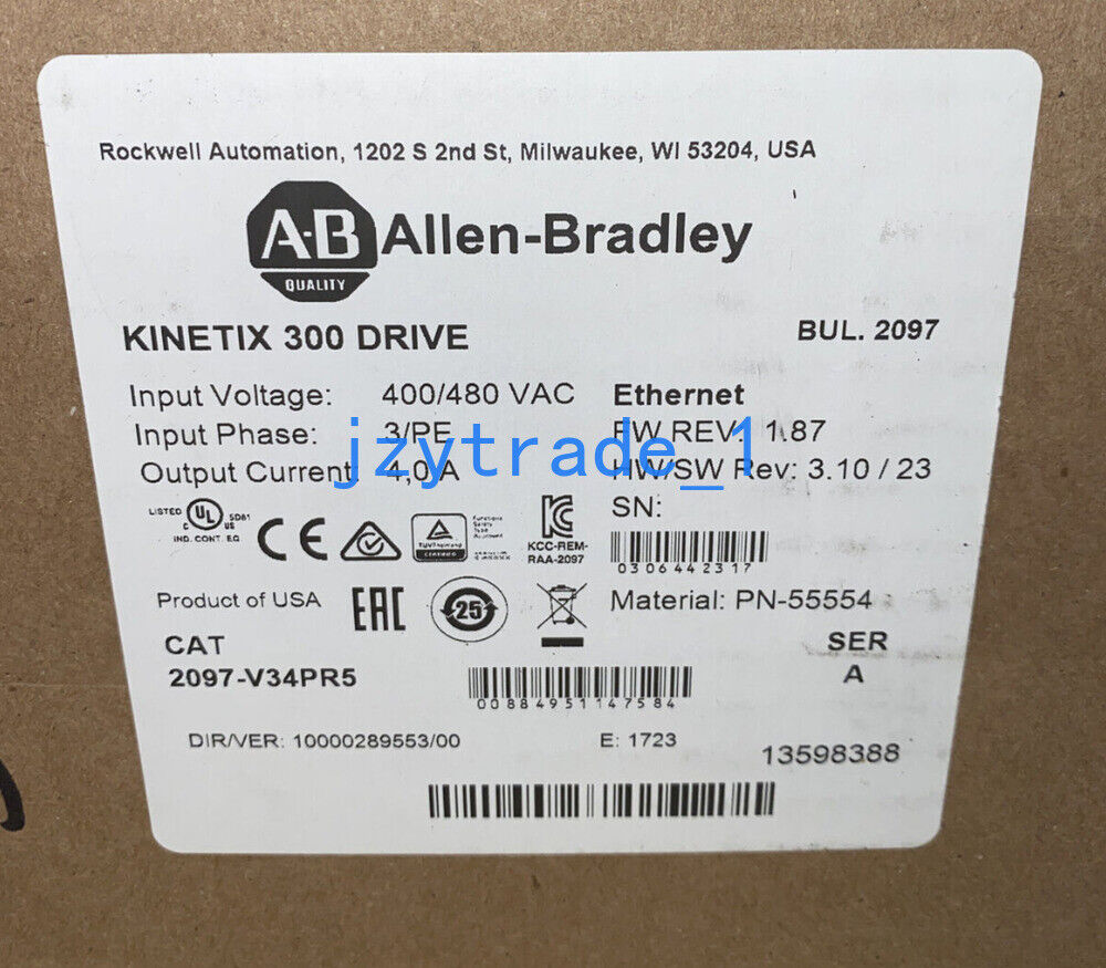 1PC New In Box Allen Bradley 2097-V34PR5 Servo Driver 2097V34PR5 FREE SHIPPING DHL / UPS / FedEx