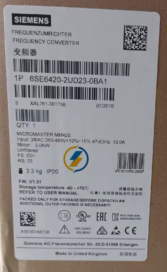 1PCS New Siemens 6SE6420-2UD23-0BA1 3KW 380V 6SE6 420-2UD23-0BA1