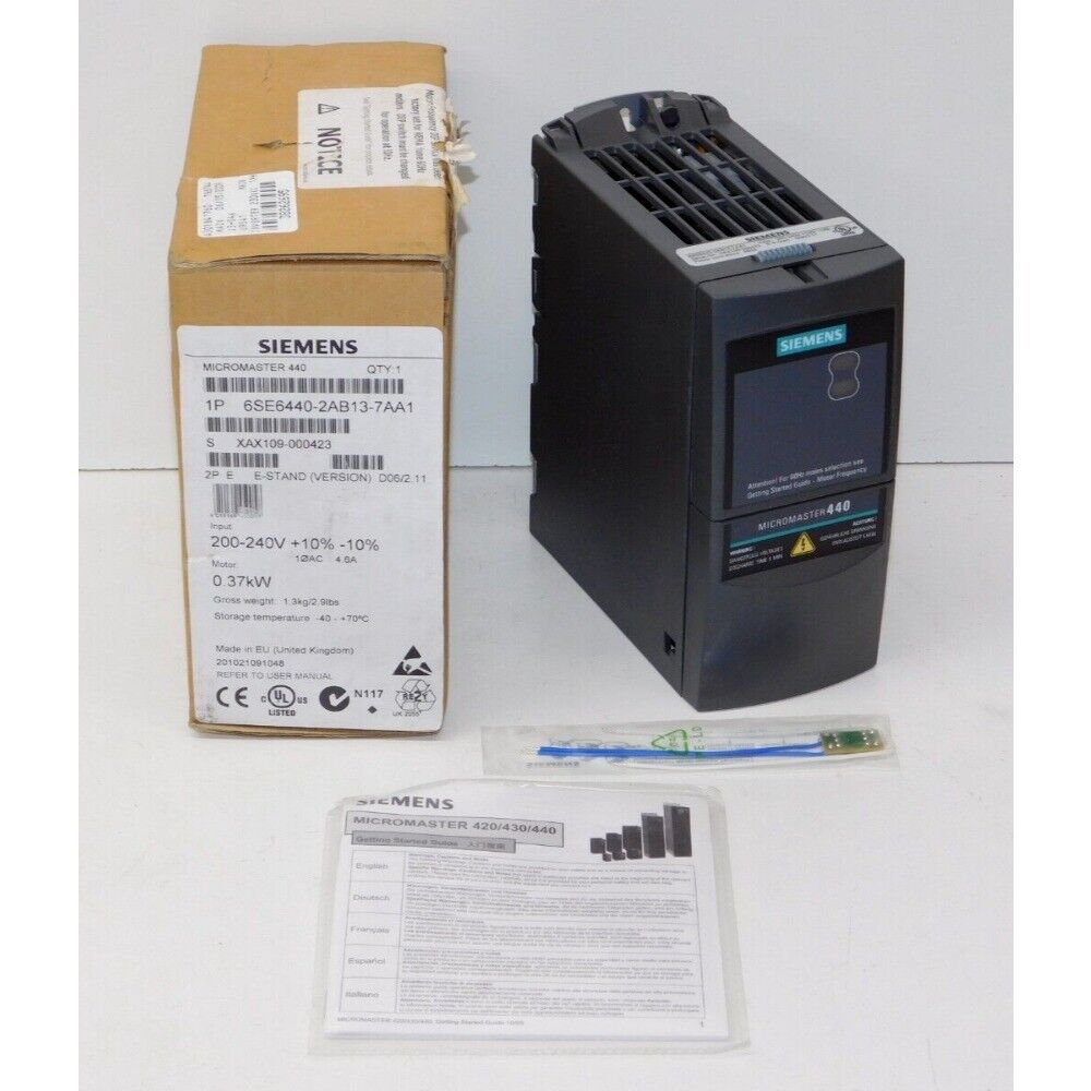 New Siemens 6SE6440-2AB13-7AA1 6SE64402AB137AA1 MICROMASTER440 without filter