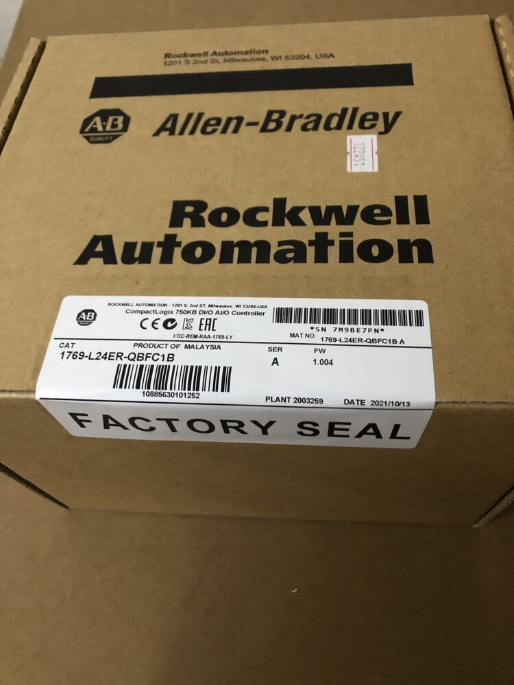 New One AB 1769-L24ER-QBFC1B Controller 1769L24ERQBFC1B In Box DHL / UPS / FedEx